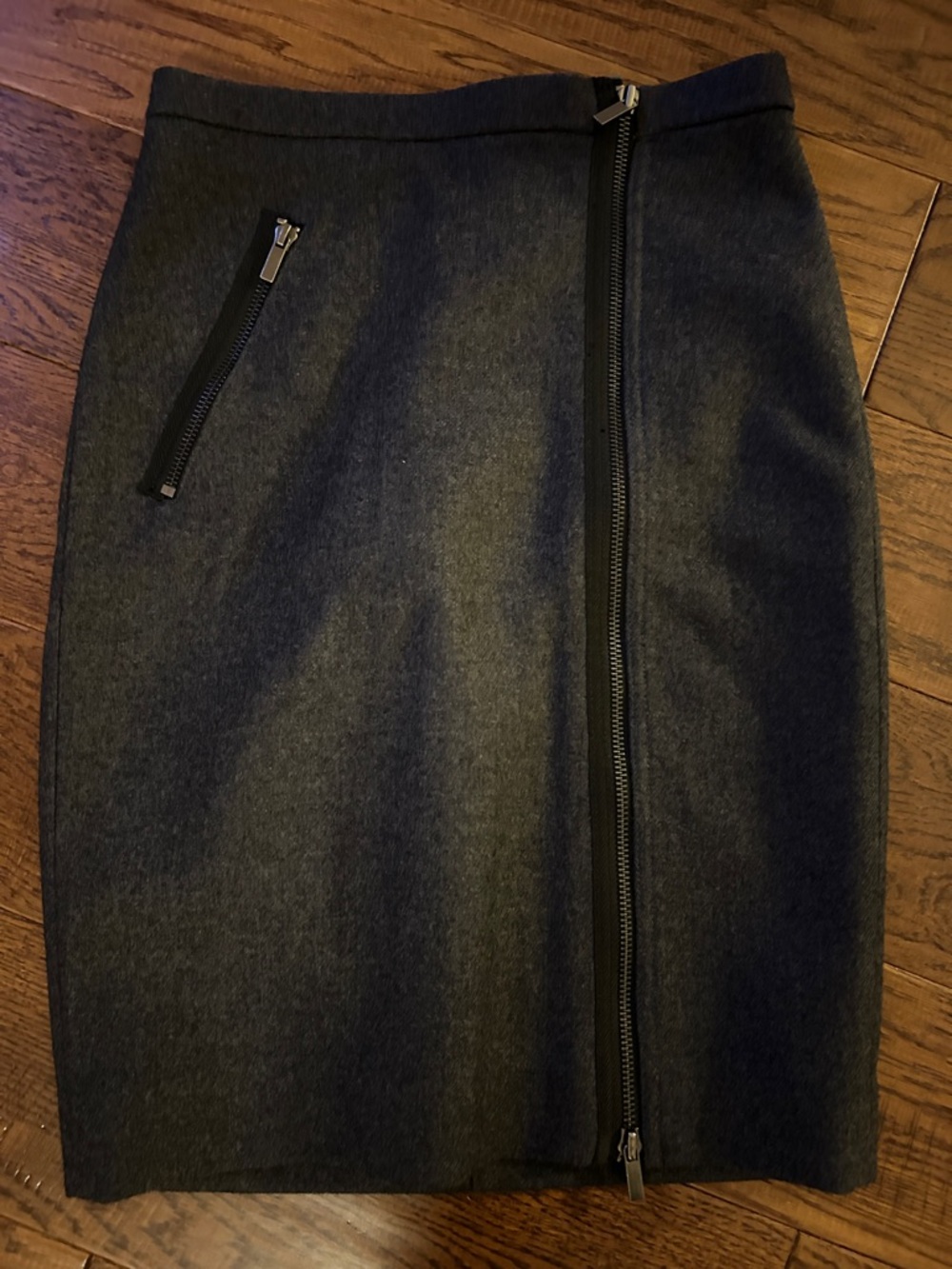 J. Crew Charcoal Gray Pencil Skirt with Asymmetrical Zipper